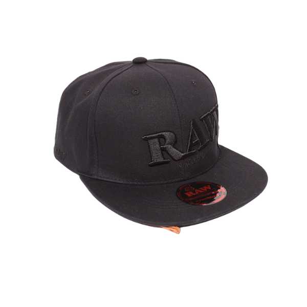 Raw Baseball Cap / Black On Black Flat Brim